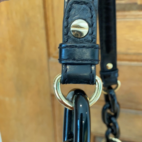 MILLY leather twist lock shoulder bag black gray gold - Picture 7 of 16